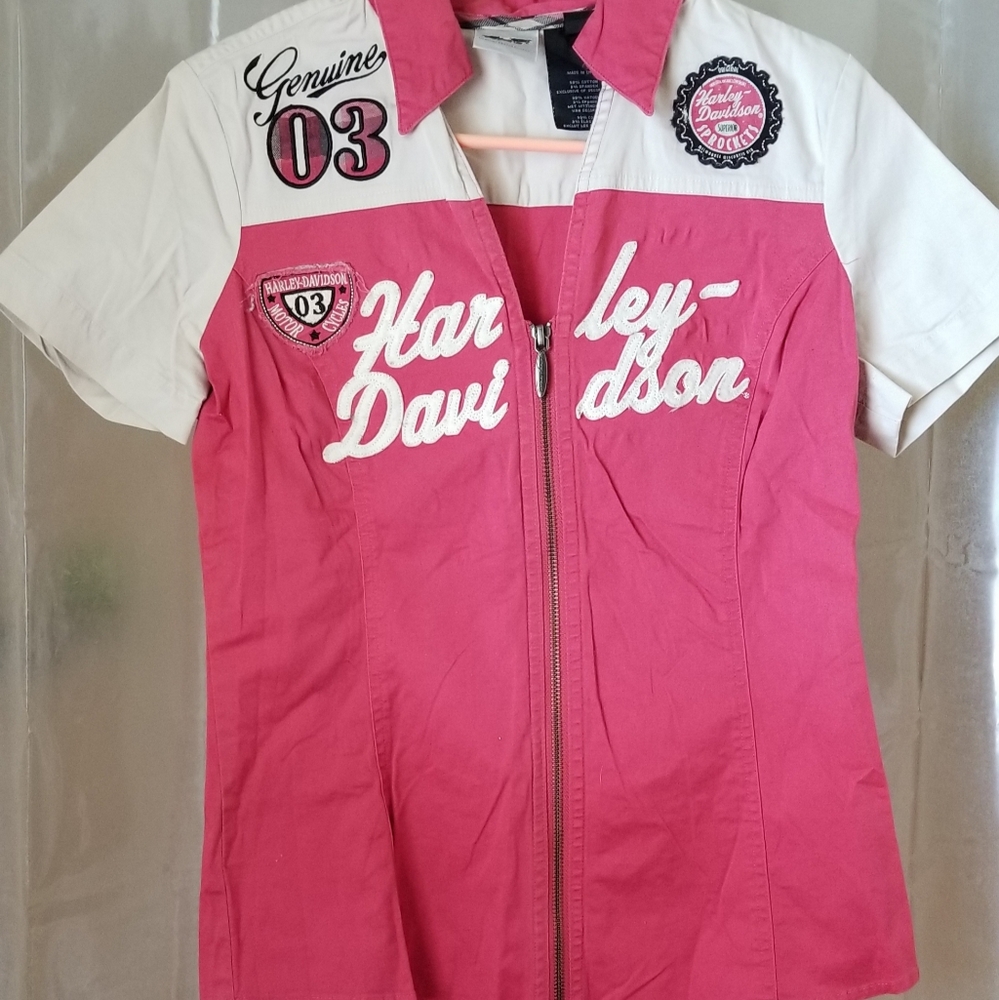 Harley Davidson zip up shirt